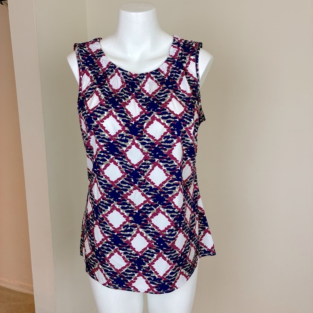 Banana Republic Factory Geometric Print Sleeveless Blouse- Small